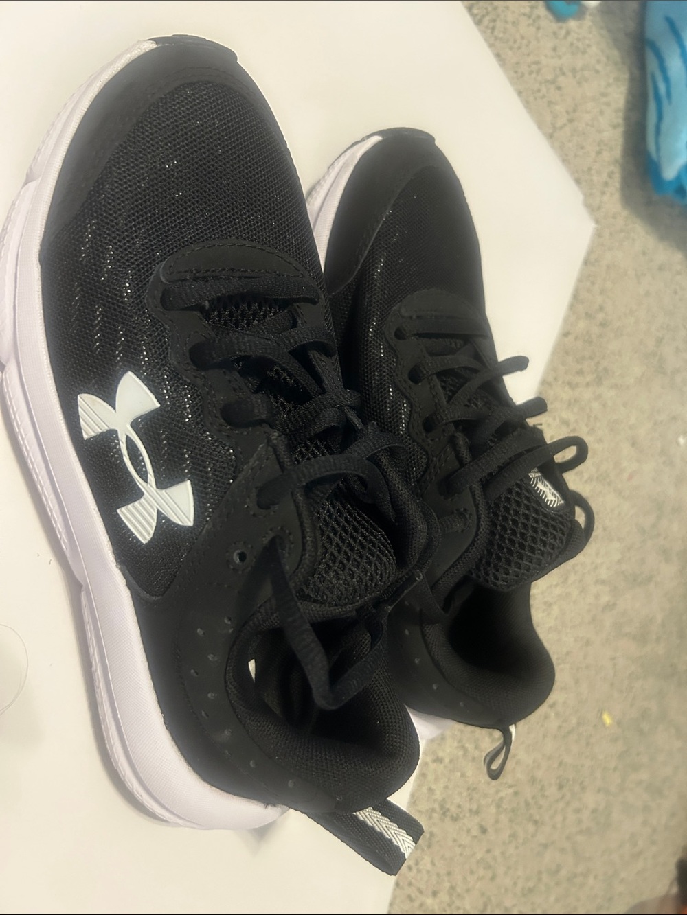 Under Armour Kids Black and White Athletic Sneakers